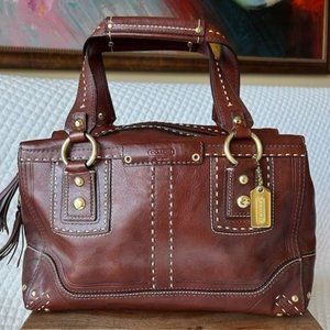 Coach Hampton Andrea Leather Satchel